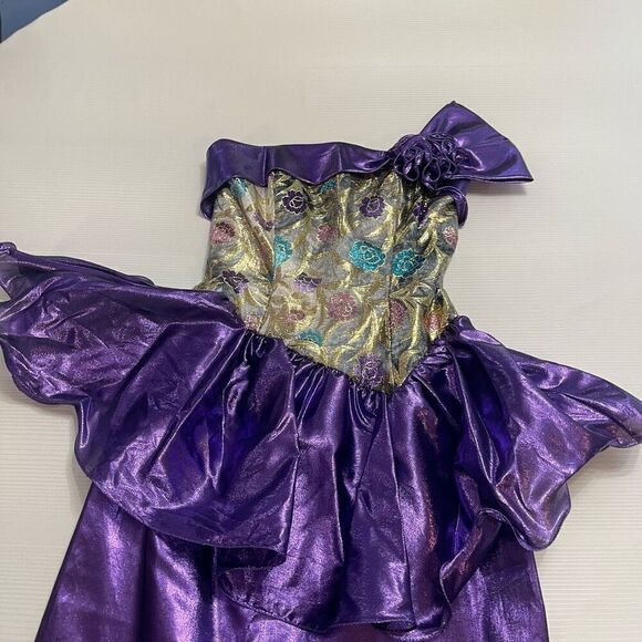 Mike Benet VTG  80s Purple Peplum Dress Size 6 - Picture 3 of 11